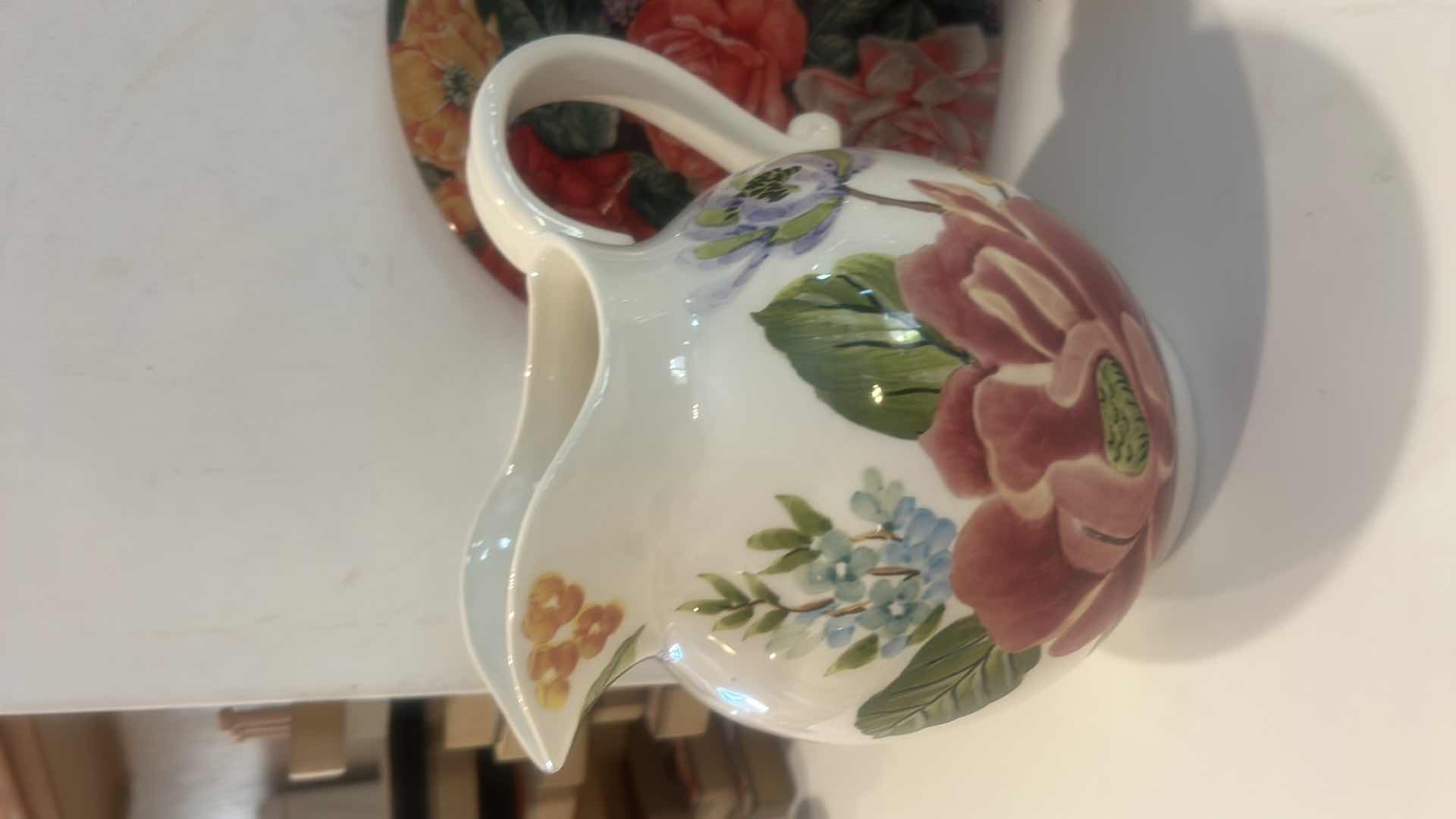 Photo 1 of FLORAL PITCHERS H7.25”AND PLATE H8”