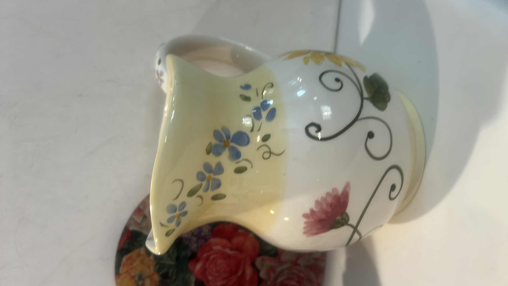 Photo 1 of FLORAL PITCHERS H7.25”AND PLATE H8”