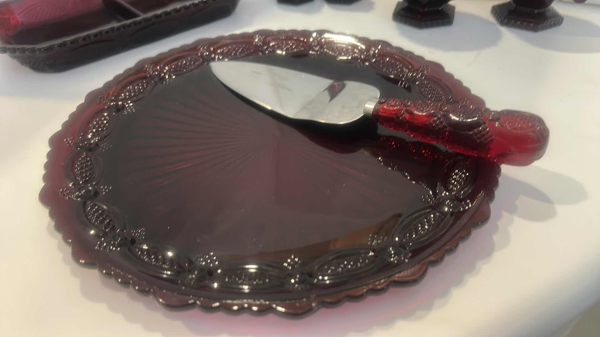 Photo 1 of AVON 1876 CAPE COD RUBY RED GLASSWARE