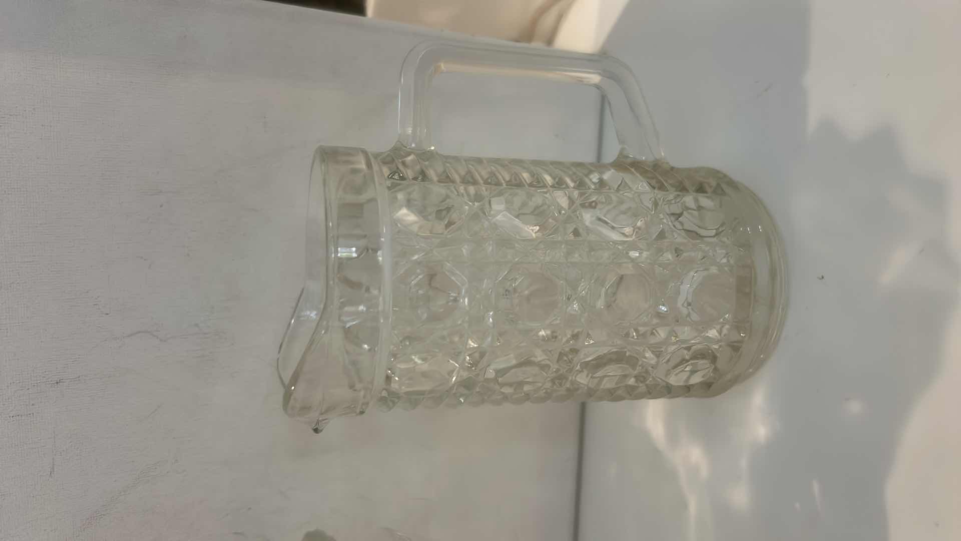 Photo 1 of VINTAGE CLEAR PRESSED GLASSWARE (TALLEST H8”)