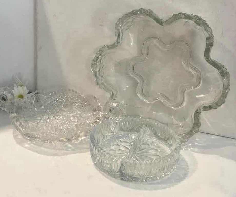 Photo 1 of VINTAGE 3-PIECE CLEAR CRYSTAL $100