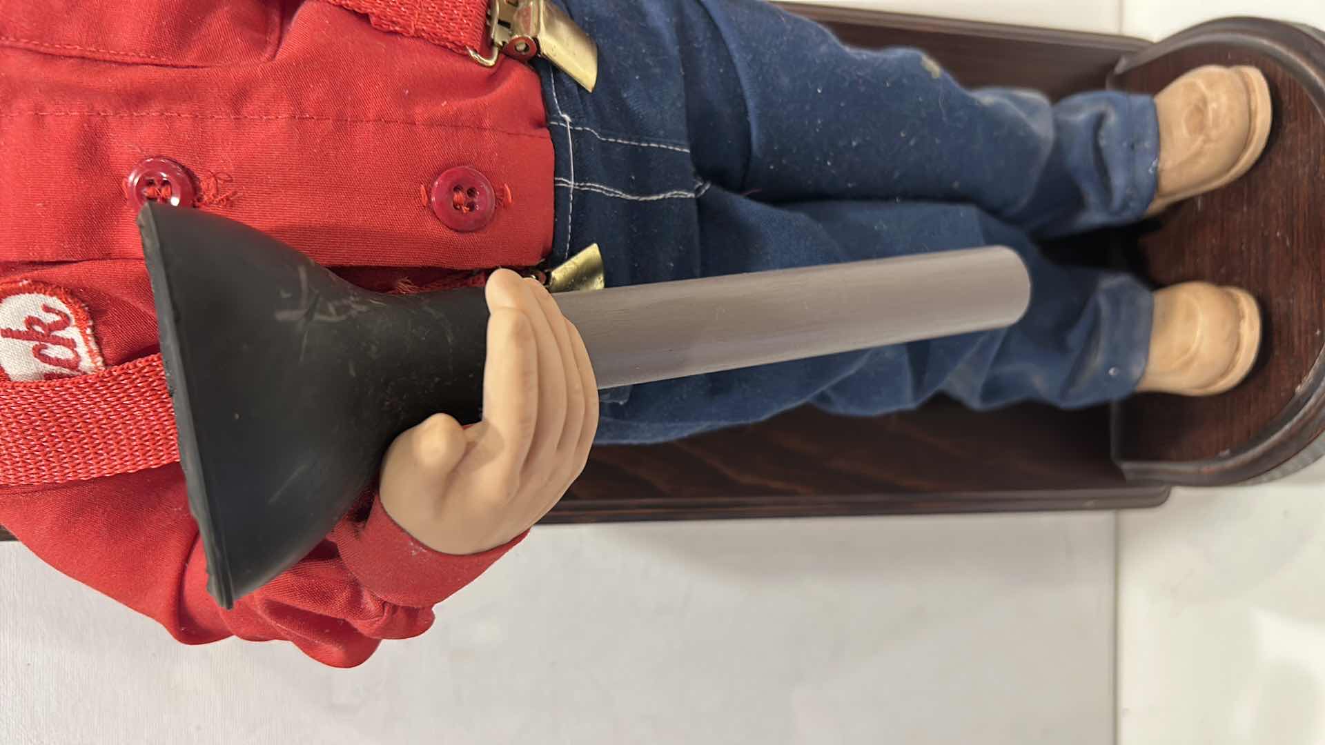 Photo 1 of JACK THE PLUMBER DOLL ON WOOD STAND (DOLL 18”)