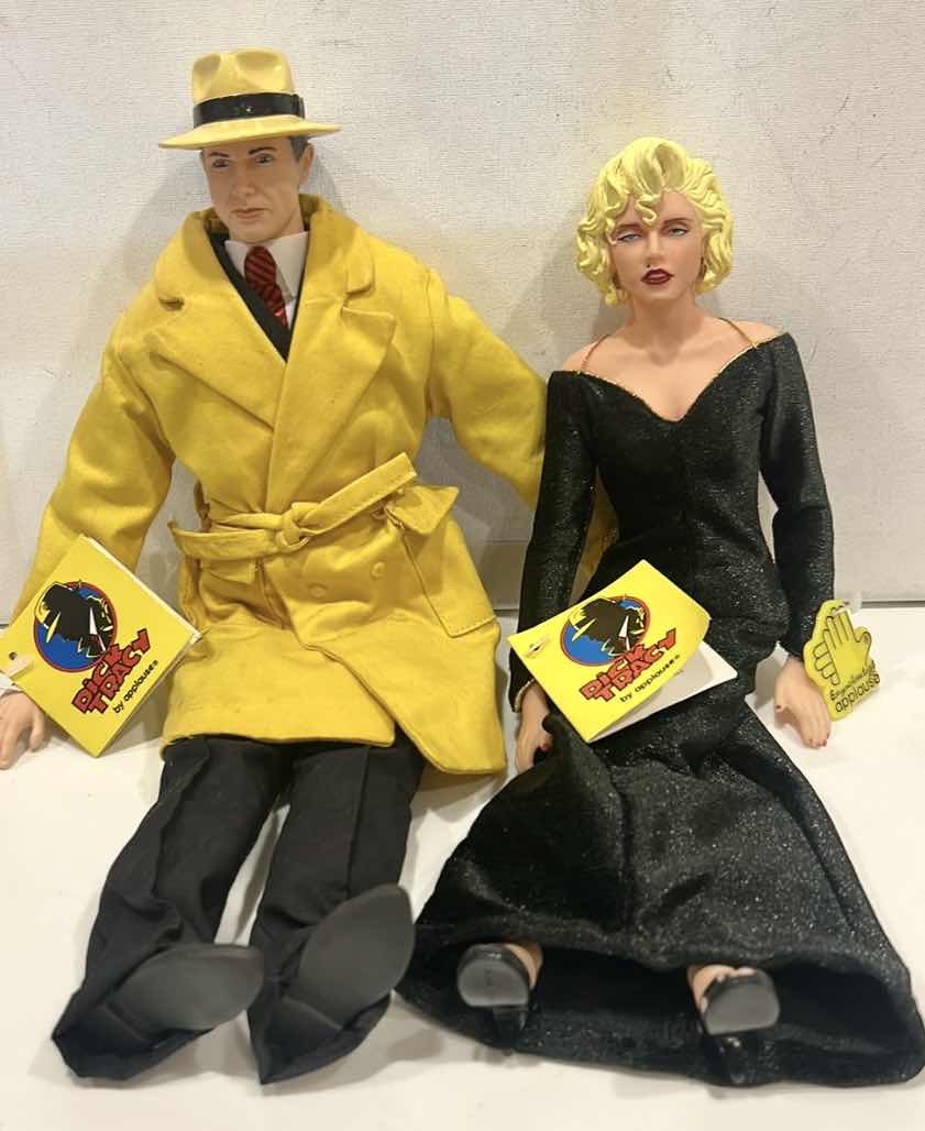 Photo 1 of VINTAGE 1990 DICK TRACY AND BREATHLESS MAHONEY SOFT-BODY DOLL SET $40