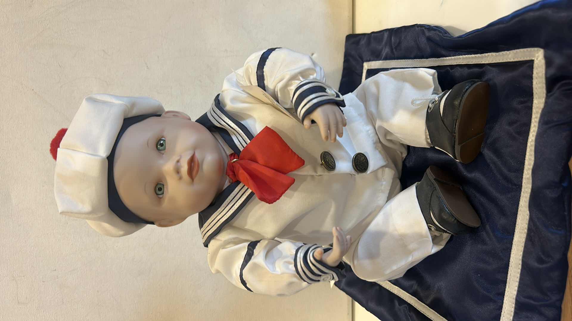 Photo 1 of VINTAGE ASHTON DRAKE GALLERIES PORCELAIN BABY DOLL,  MATTHEW BY ARTIST TITUS TOMESCU  $60 H10”
