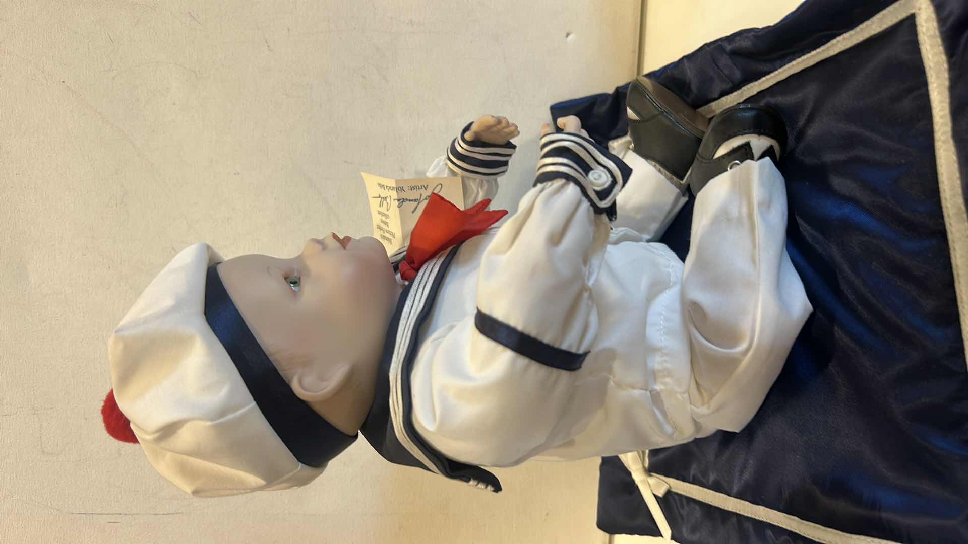 Photo 1 of VINTAGE ASHTON DRAKE GALLERIES PORCELAIN BABY DOLL,  MATTHEW BY ARTIST TITUS TOMESCU  $60 H10”