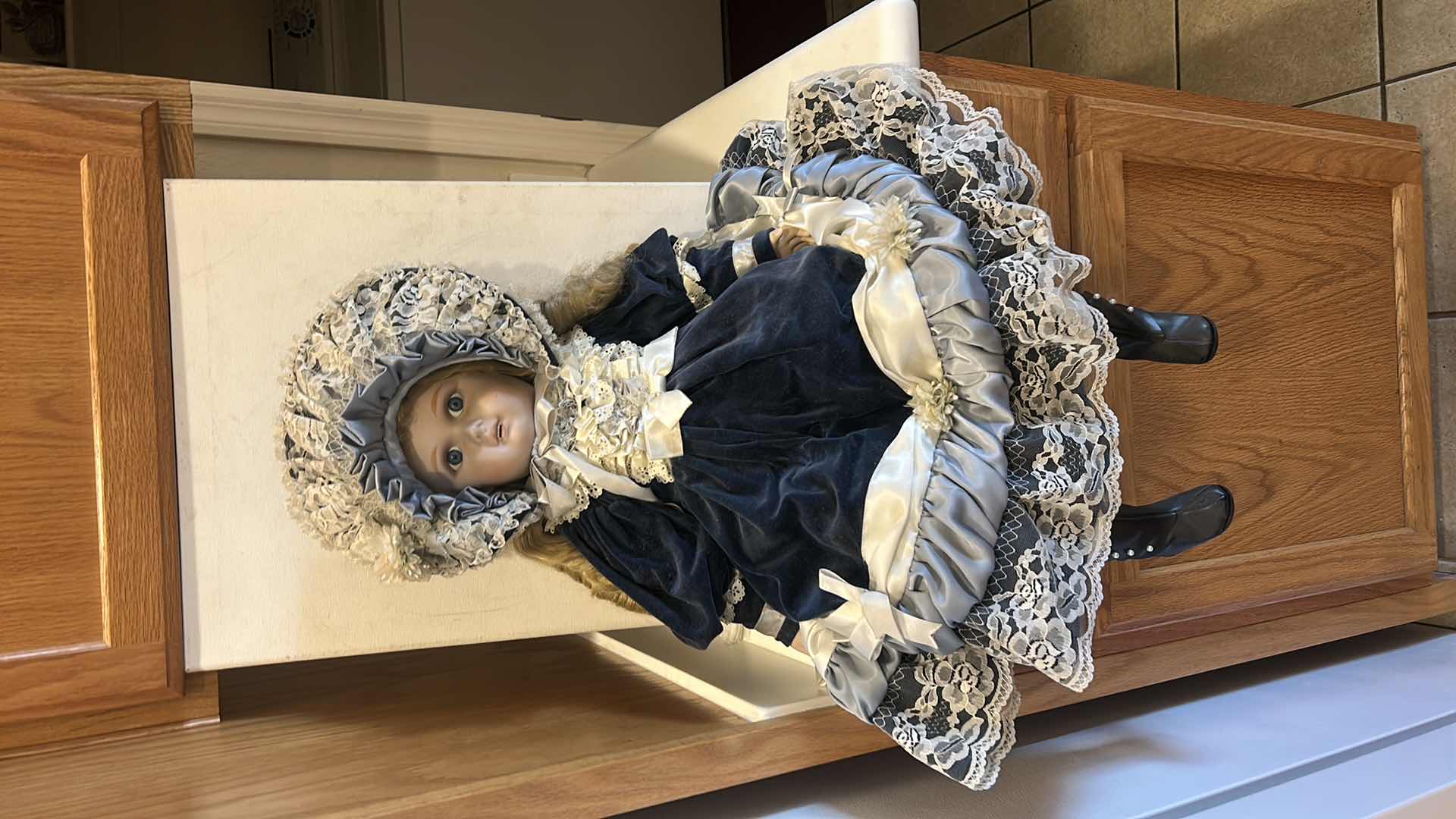 Photo 1 of VINTAGE COLLECTIBLE, PORCELAIN DOLL H29”