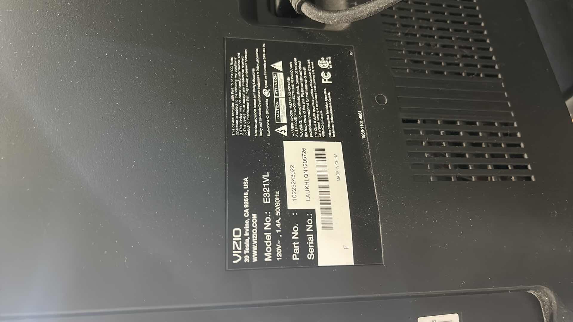 Photo 1 of 32” VIZIO TV