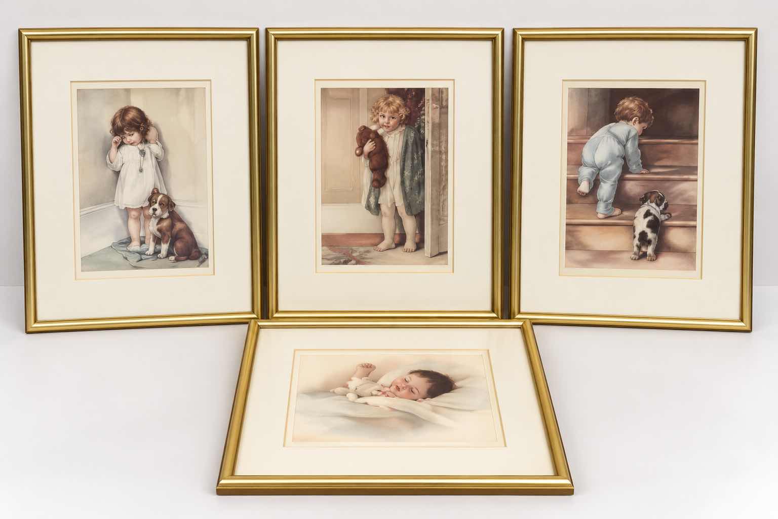 Photo 1 of 4 FRAMED ART PRINTS BY AMERICAN ILLUSTRATOR BESSIE PEASE GUTMANN. ARTWORK 8" X 10" $ 125
