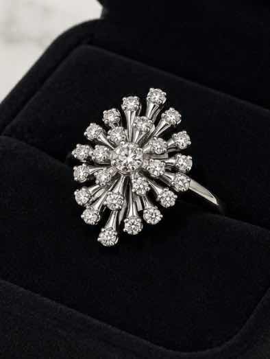 Photo 1 of 10K WHITE GOLD 0.50 CTW DIAMOND RING 2.4 G (EST SIZE 6–7) #8 $2,100