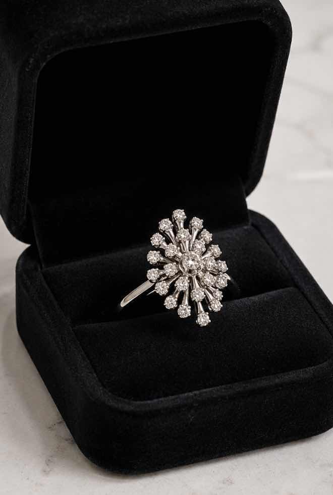 Photo 1 of 10K WHITE GOLD 0.50 CTW DIAMOND RING 2.4 G (EST SIZE 6–7) #8 $2,100