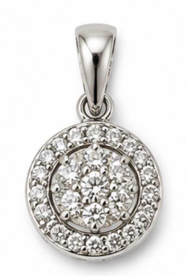 Photo 1 of 14K WHITE GOLD 0.55 DIAMOND PENDANT 2.16 G W APPRAISAL #2030 $3995