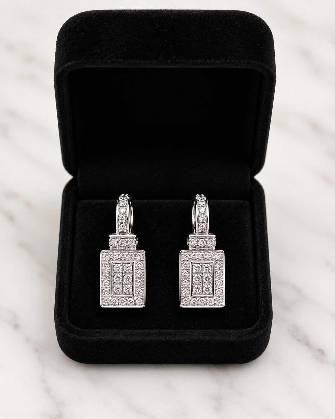 Photo 1 of 14K WHITE GOLD 1CTW DIAMOND EARRINGS 5.18G W APPRAISAL #2004