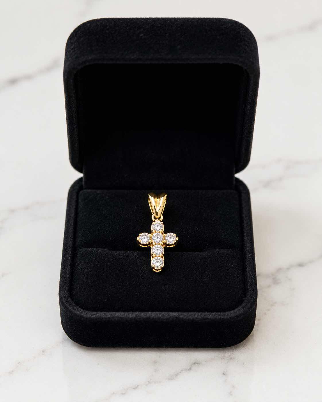 Photo 1 of 14K YELLOW GOLD 0.50 CTW DIAMOND CROSS PENDANT 1.93 G W APPRAISAL #2031 $3995
