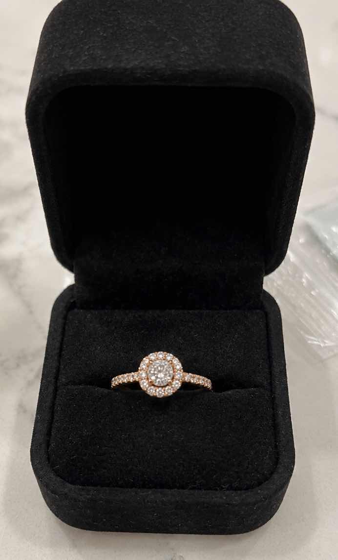 Photo 1 of 14K ROSE GOLD 1 CTW DIAMOND RING 2G.  (EST SIZE 6–7.) #24