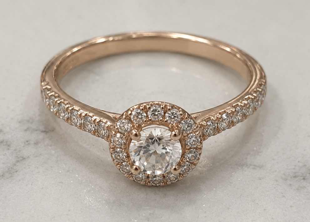 Photo 1 of 14K ROSE GOLD 1 CTW DIAMOND RING 2G.  (EST SIZE 6–7.) #24