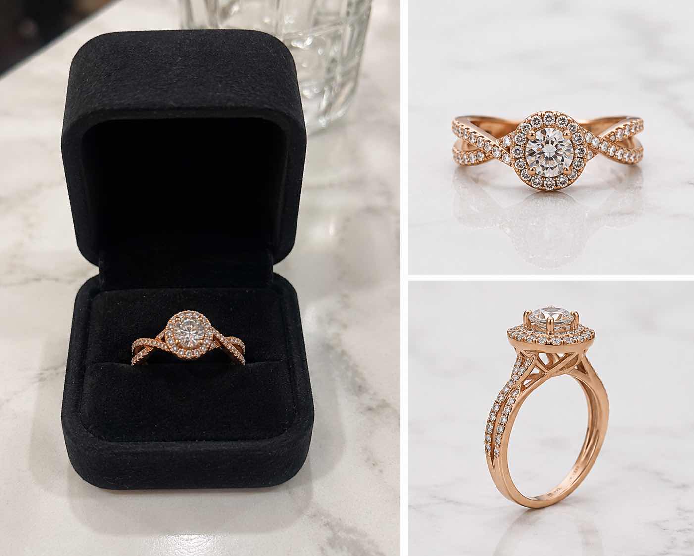 Photo 1 of 10K ROSE GOLD 0.50 CTW DIAMOND RING 3G (EST SIZE 6–7) #13