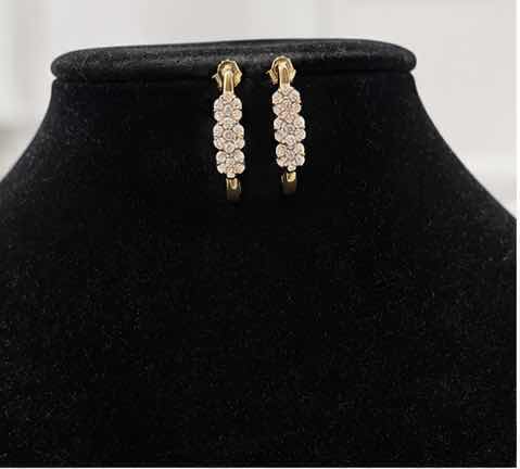 Photo 1 of 14K YELLOW GOLD  1CTW DIAMOND EARRINGS 3.5G #12