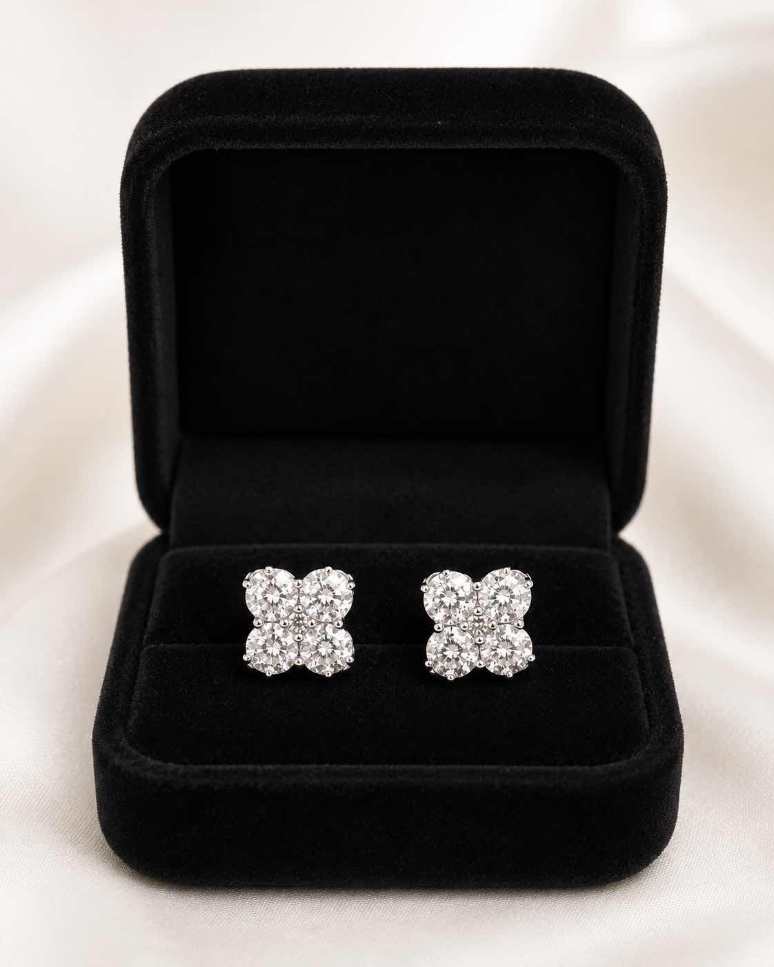 Photo 1 of 14K WHITE GOLD 1CTW DIAMOND STUD EARRINGS 4.7G #27