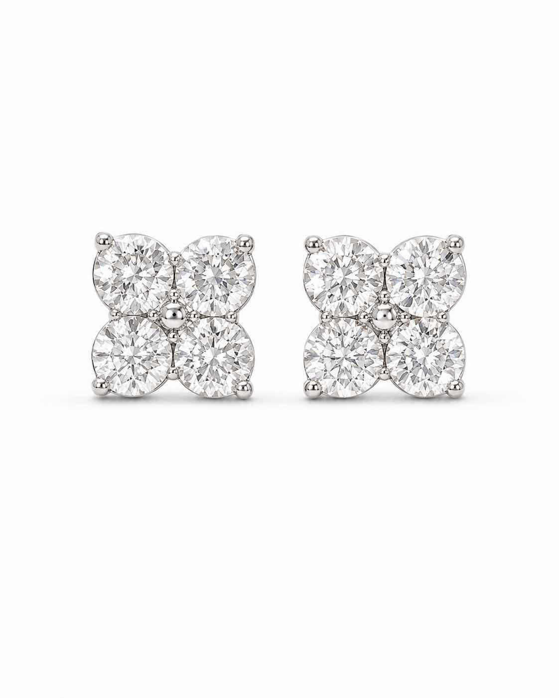 Photo 1 of 14K WHITE GOLD 1CTW DIAMOND STUD EARRINGS 4.7G #27
