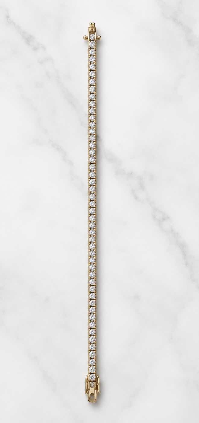 Photo 1 of 14K YELLOW GOLD W 5.25CTW DIAMOND TENNIS BRACELET #11