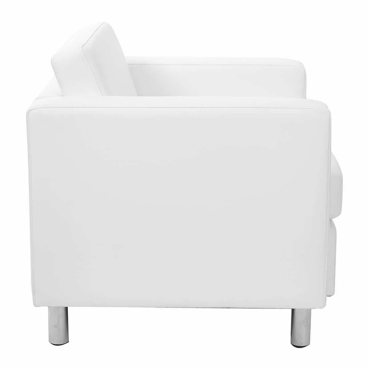 Photo 1 of OFFICE STAR SNOW WHITE UPHOLSTERED PACIFIC ARMCHAIR