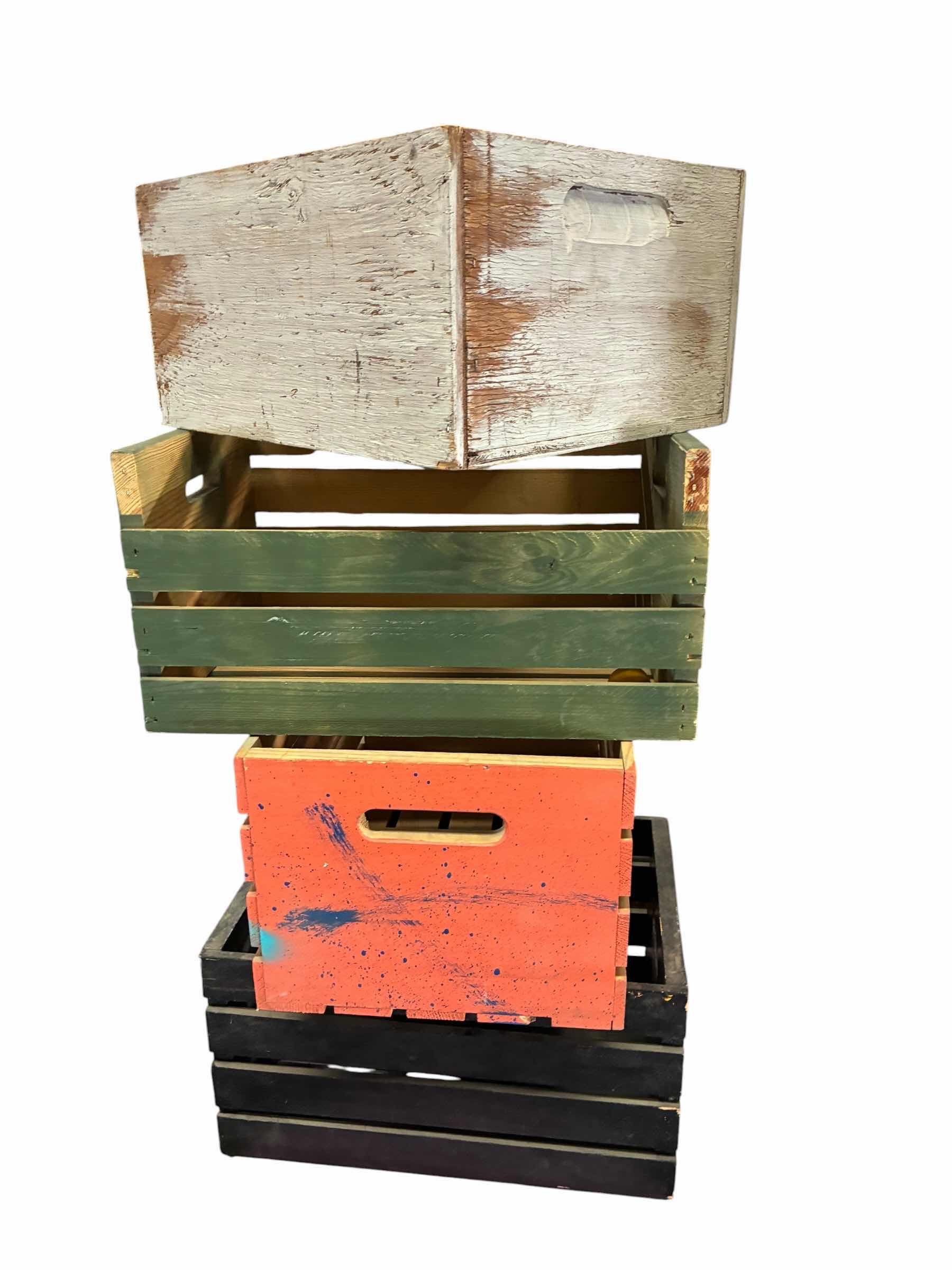 Photo 1 of VINTAGE WOOD GROCERY CRATES (4)