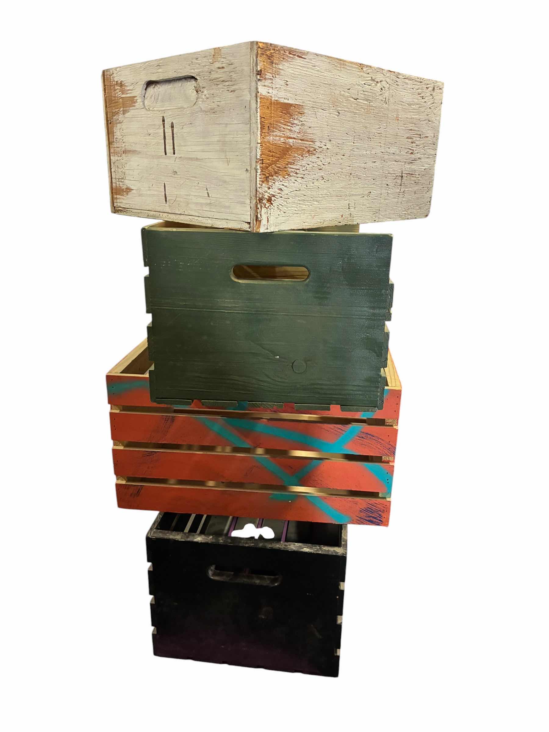 Photo 1 of VINTAGE WOOD GROCERY CRATES (4)