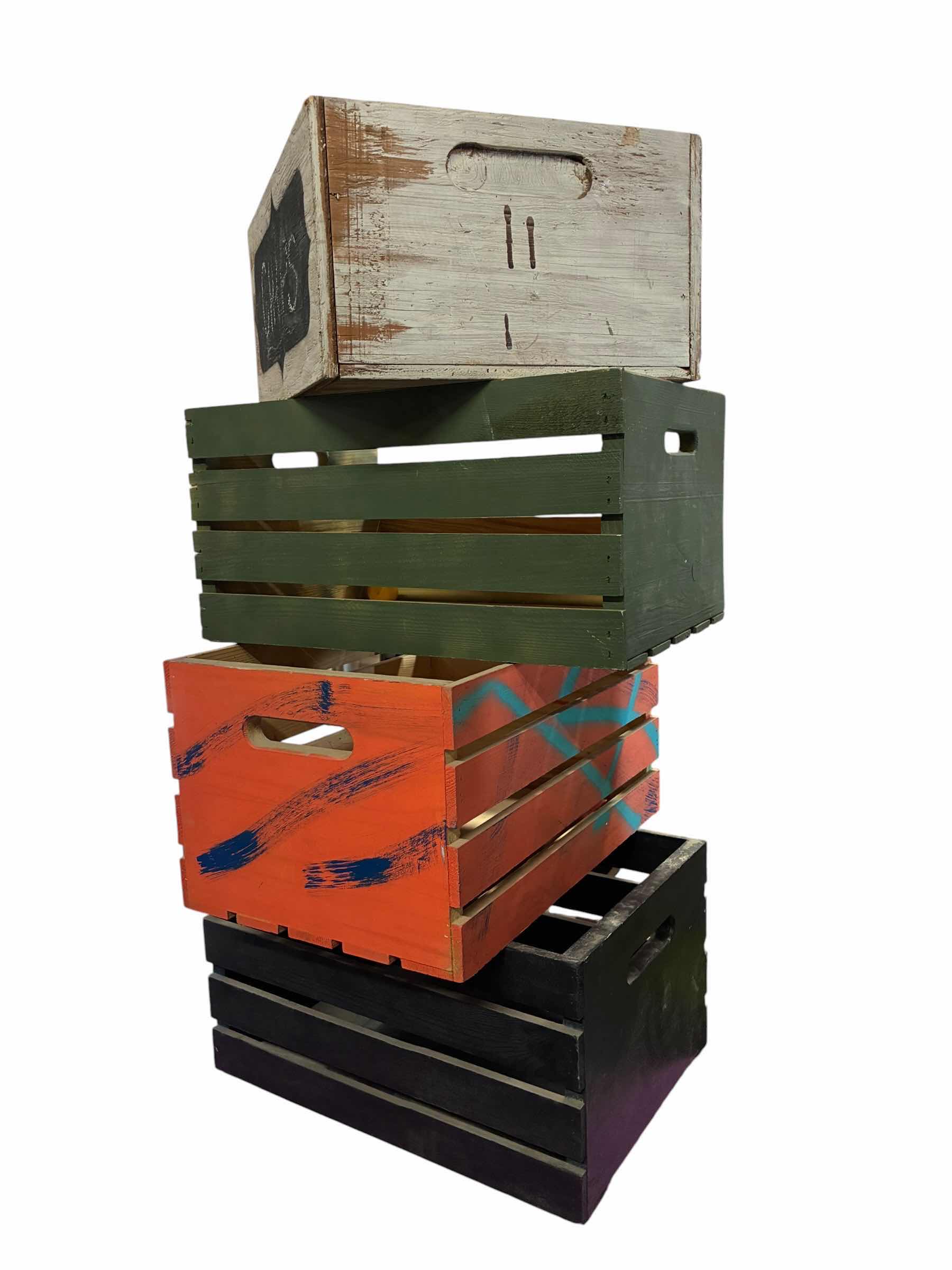 Photo 1 of VINTAGE WOOD GROCERY CRATES (4)