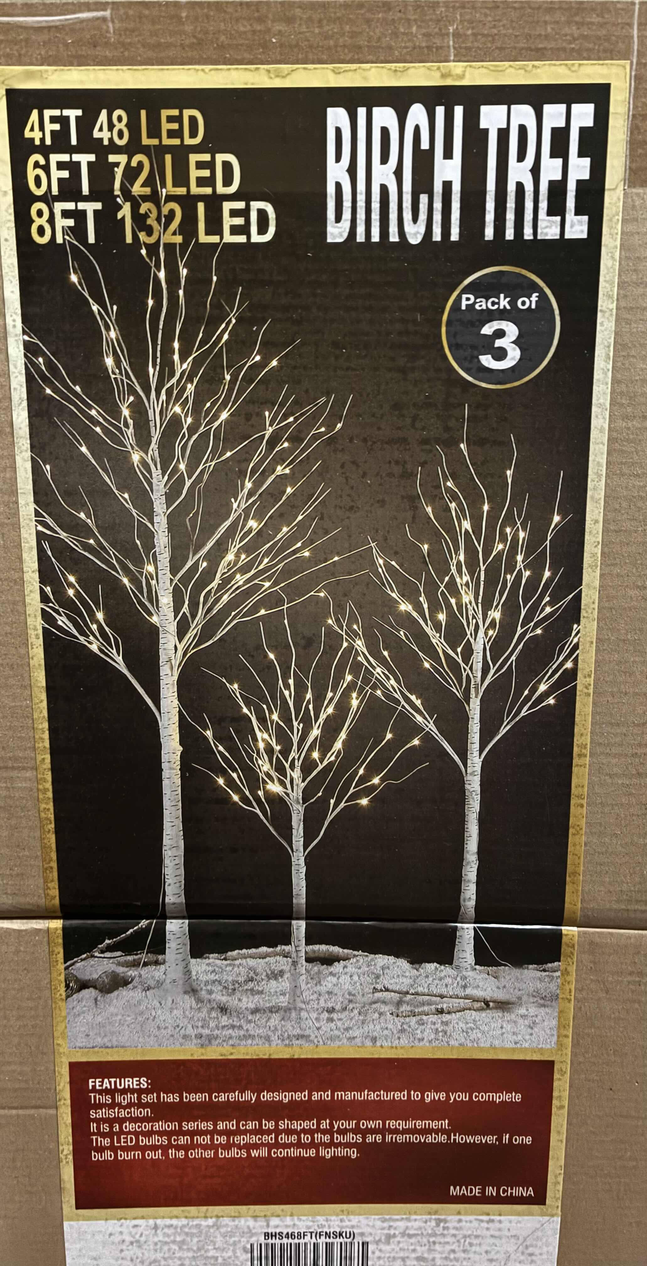 Photo 1 of NIB LED BIRCH TREE 3-PACK