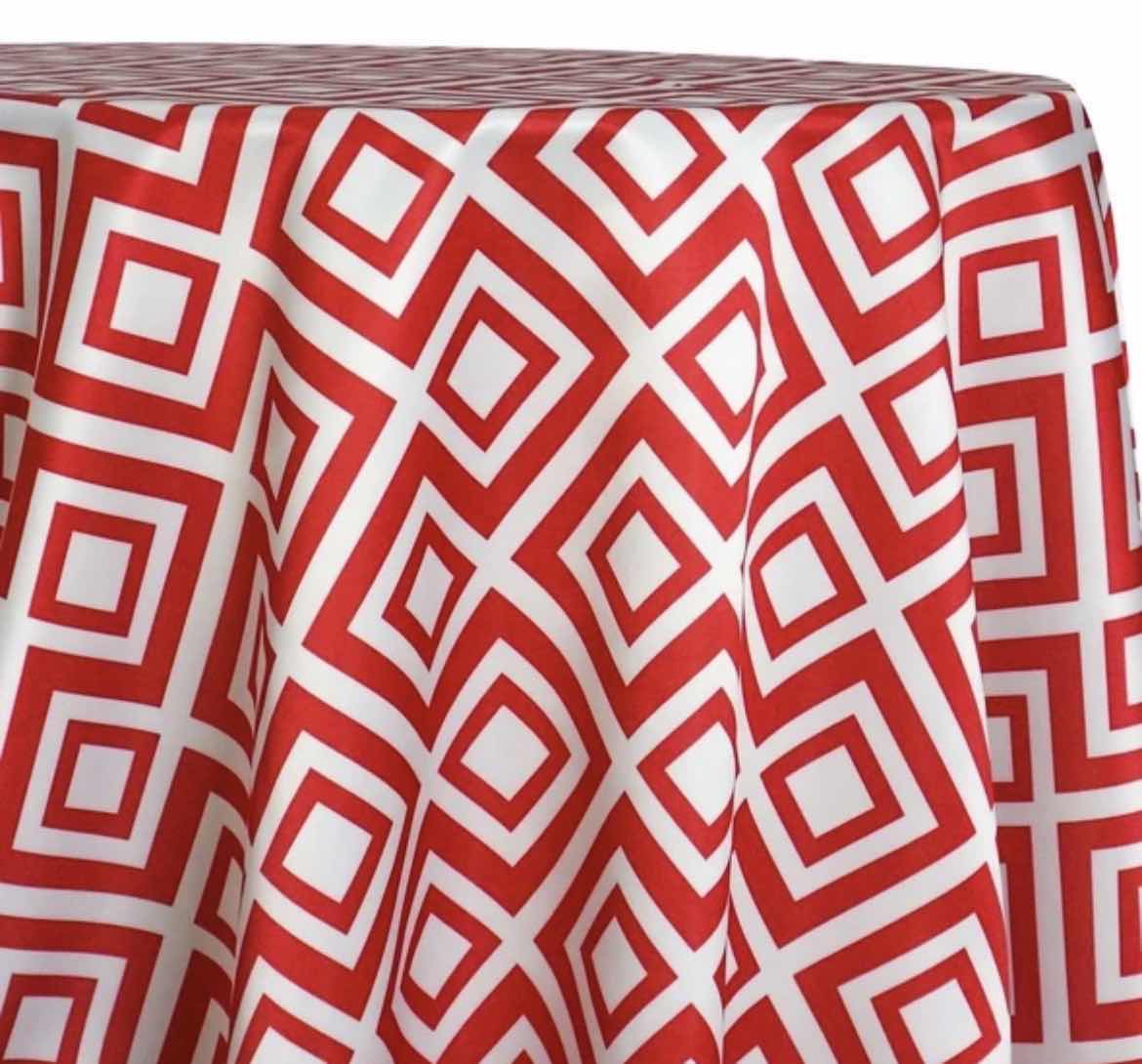 Photo 1 of 132” ROUND PARAGON PRINT LAMOUR TABLE LINEN