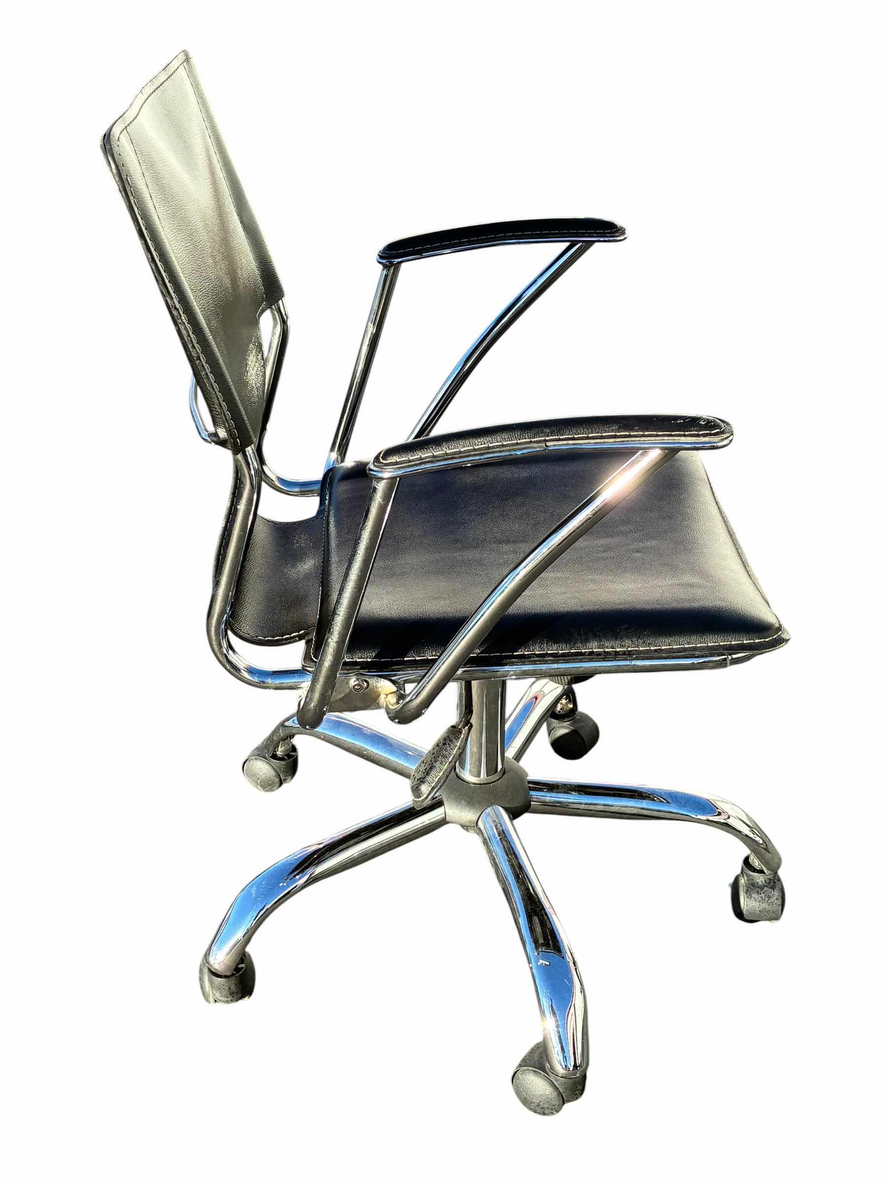 Photo 1 of JK FURNITURE LEATHER STAINLESS STEEL OFFICE CHAIR