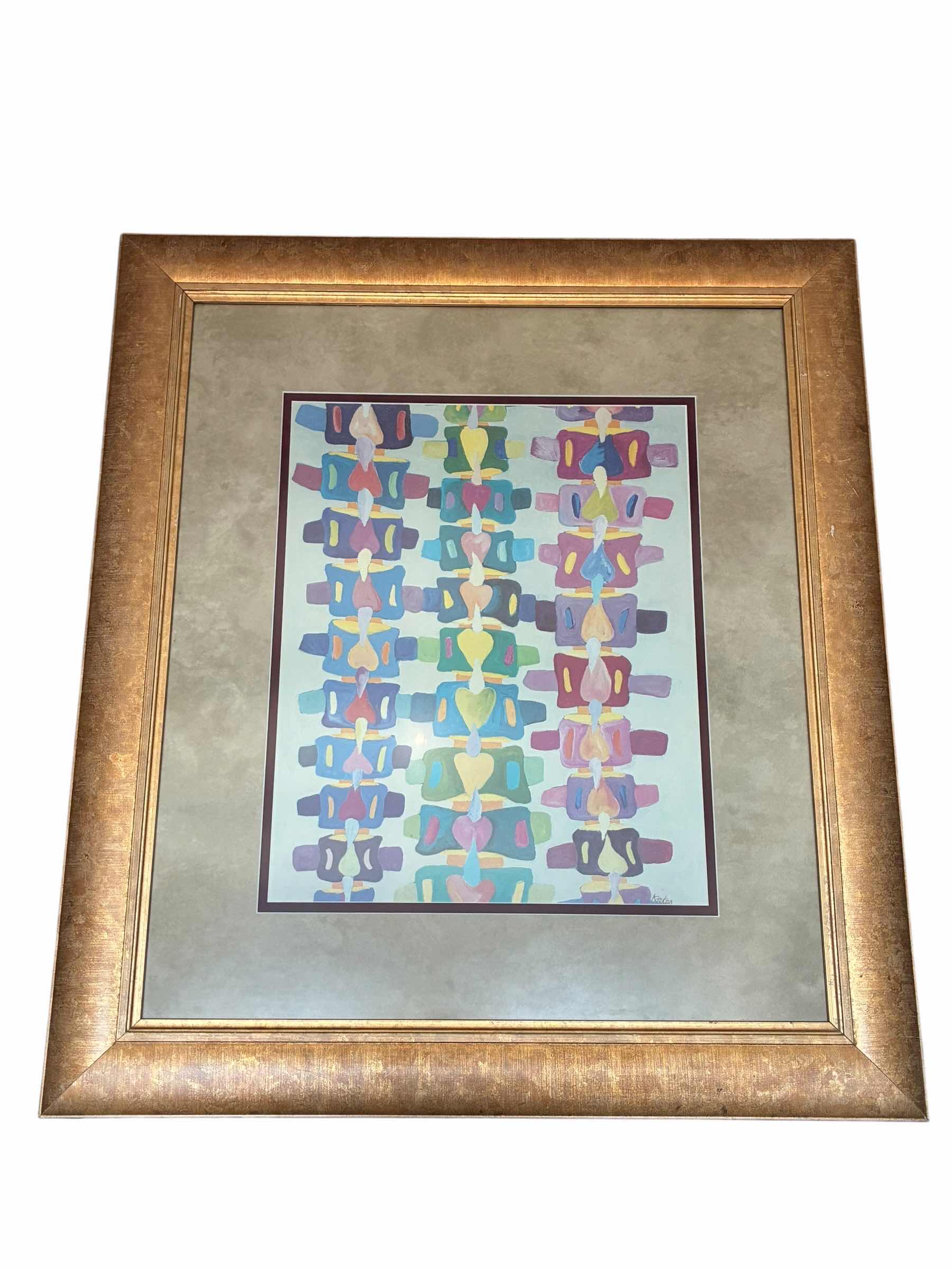 Photo 1 of STANDING STRAIGHT, SIGNED BY DONNA KRIN KORKES FRAMED ARTWORK 31” X 35”