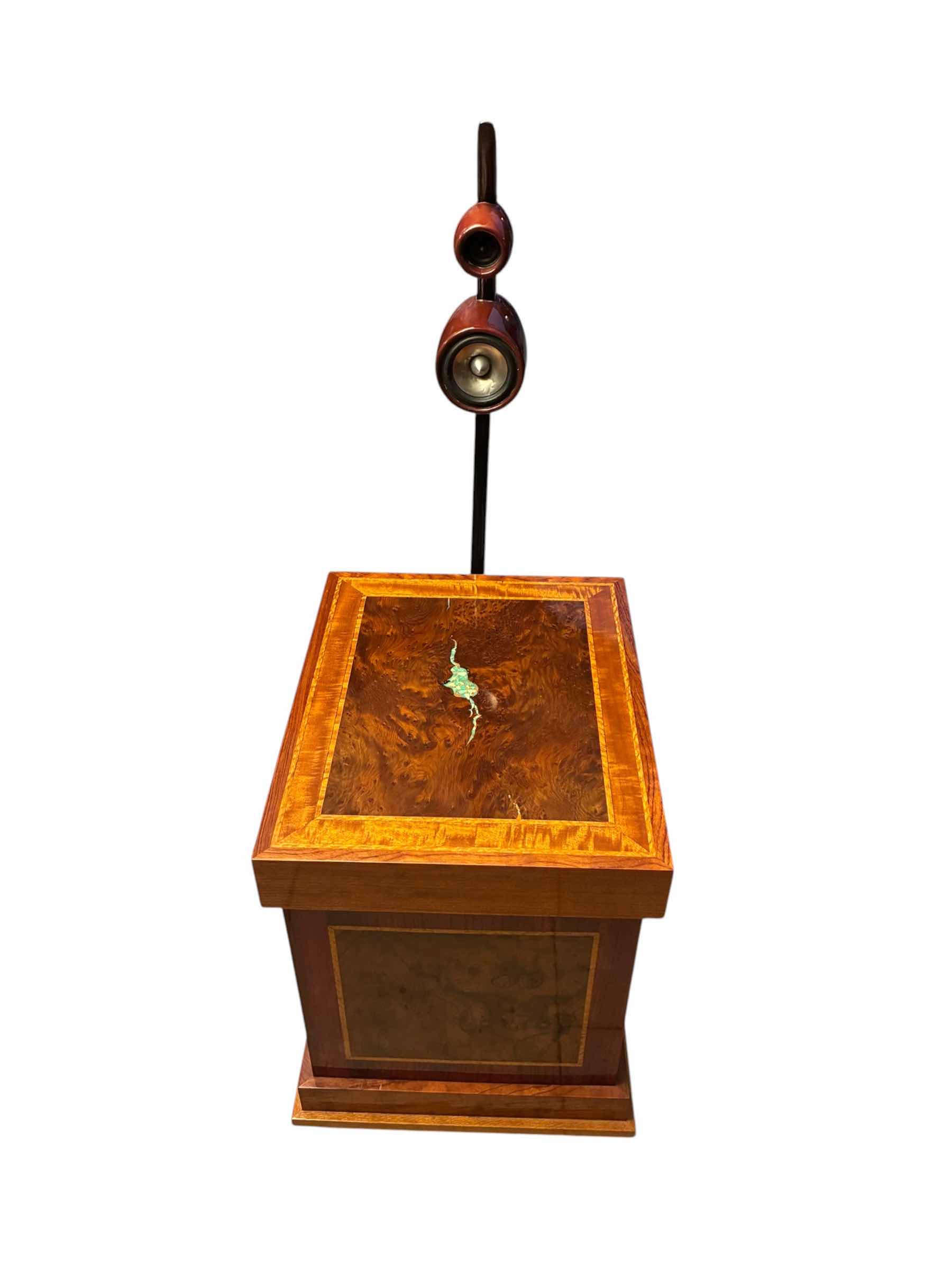 Photo 1 of DUNHILL STYLE MULTITONE WALNUT BURL W RETRO DECORATIVE H22” SPEAKER FIN CUSTOM BUILD CABINET 17“ X 21“ H22.5“