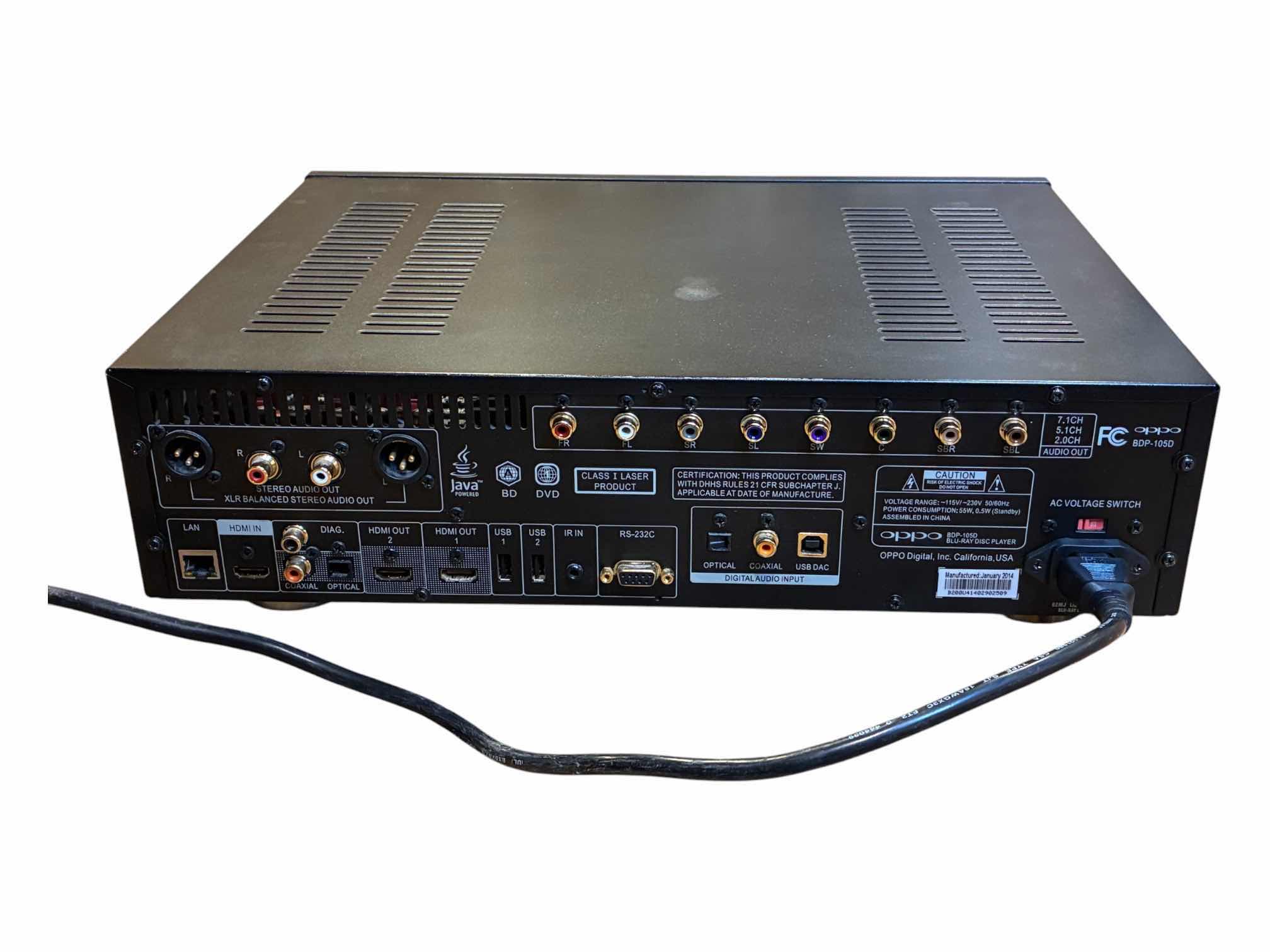 Photo 1 of OPPO BLU-RAY PLAYER W REMOTE BDP-105D