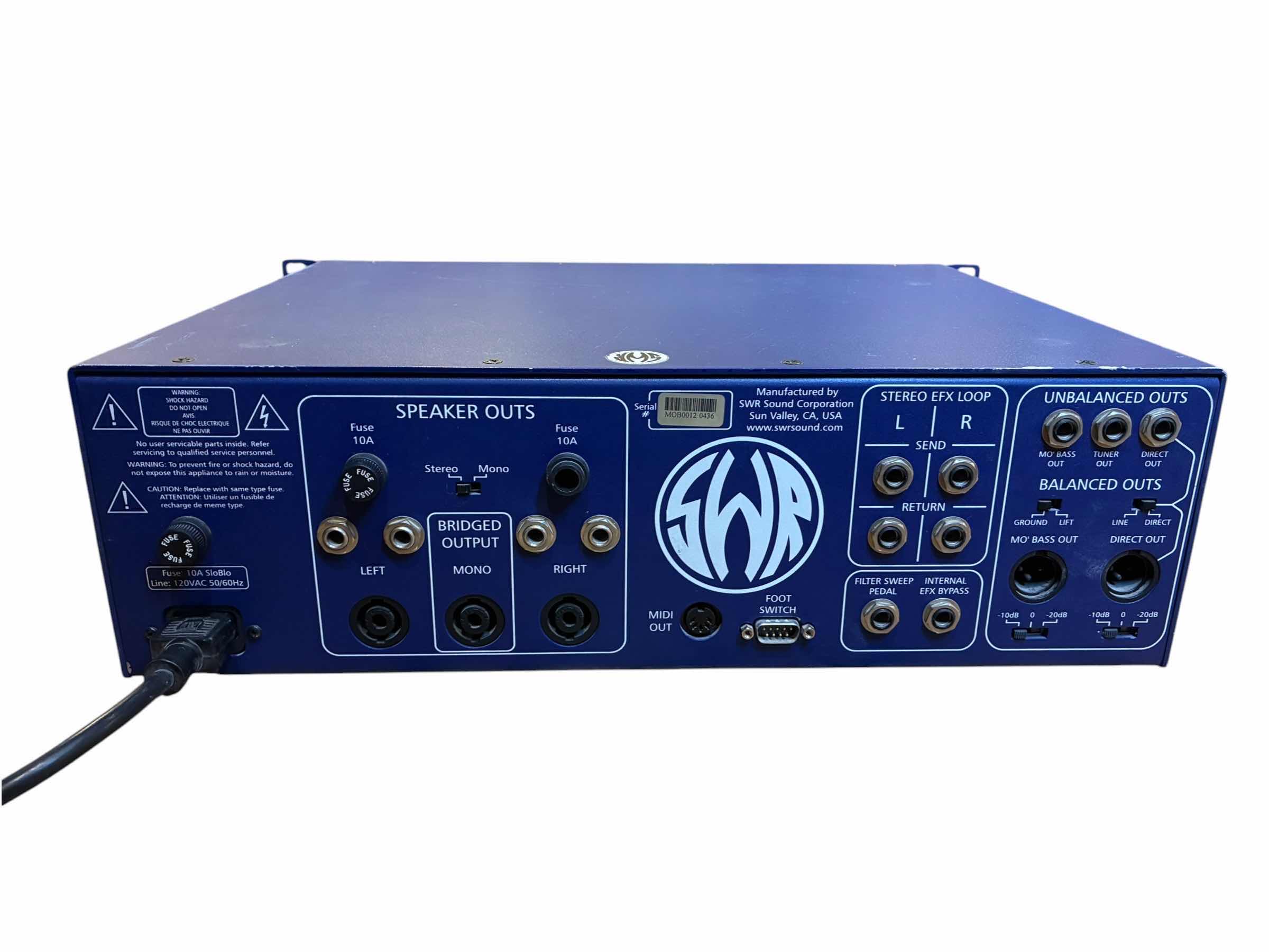 Photo 1 of SWR MO’BASS HIGH POWER AMPLIFIER HEAD $697