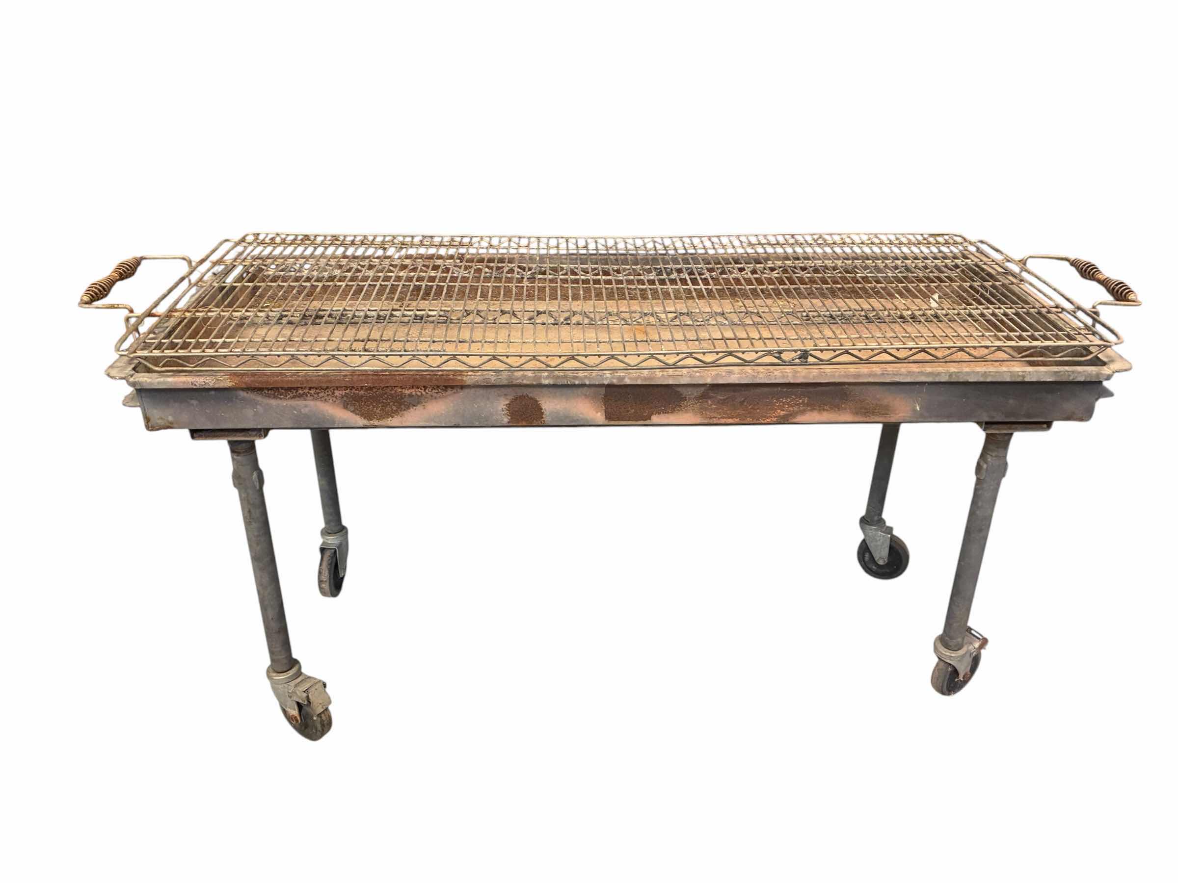 Photo 1 of STEEL ROLLING 5’ CHARCOAL PARTY GRILL 66“ X 24“ H33“