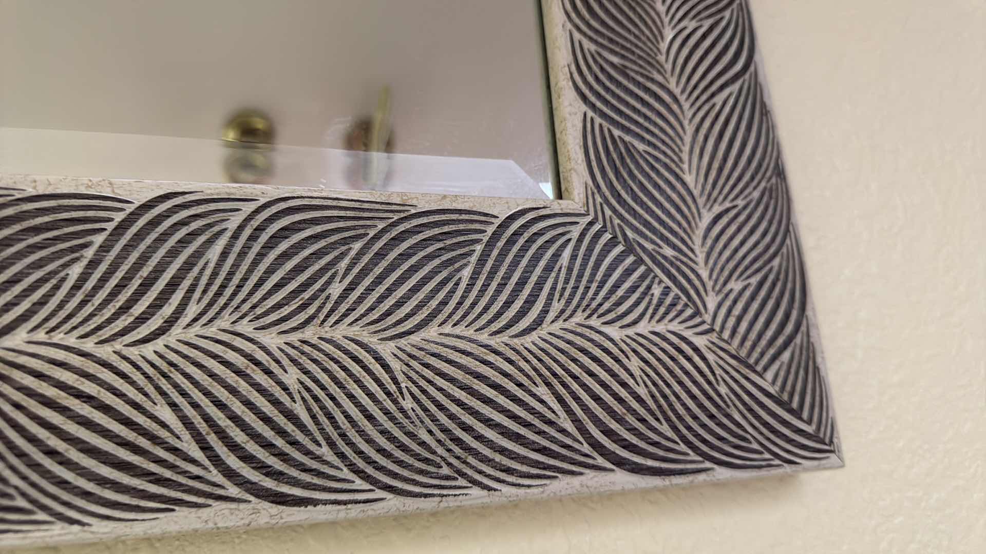 Photo 1 of LEAF DESIGN FRAMED WALL MIRROR 31”x43”