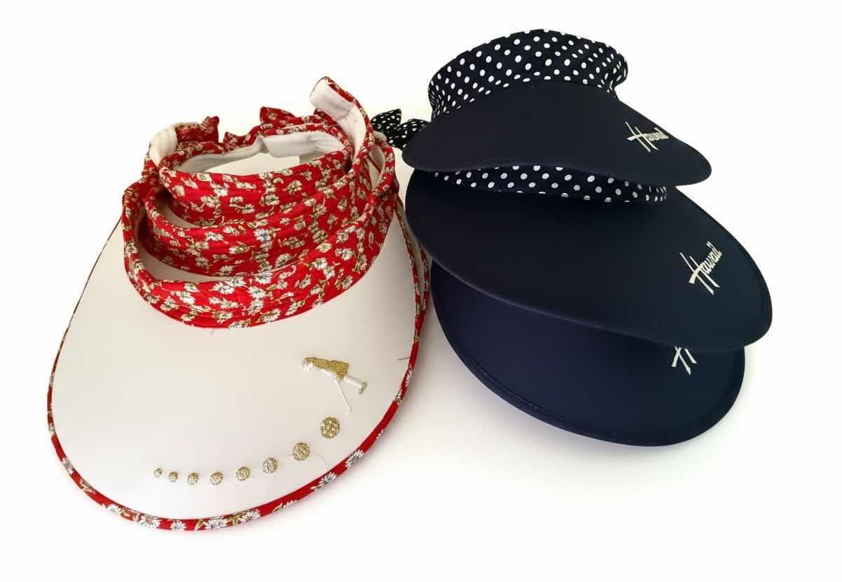 Photo 1 of 6-NEW WIDE RIM SUN VISORS W VELCRO BOW BACK