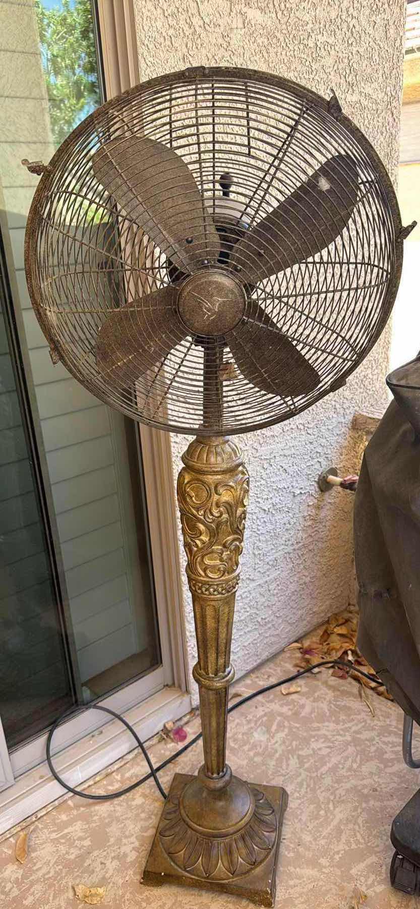 Photo 1 of VINTAGE FREESTANDING, HEAVY GOLD FAN