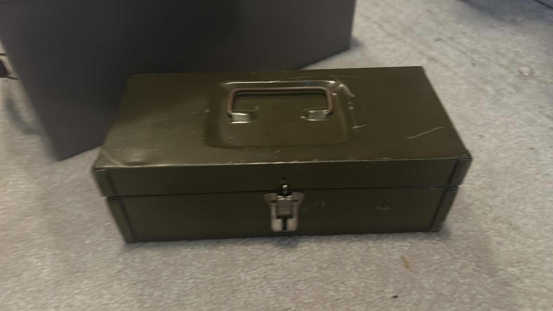 Photo 1 of THREE VINTAGE METAL STORAGE BOXES