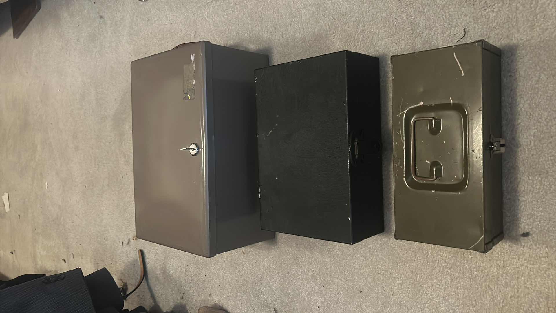 Photo 1 of THREE VINTAGE METAL STORAGE BOXES