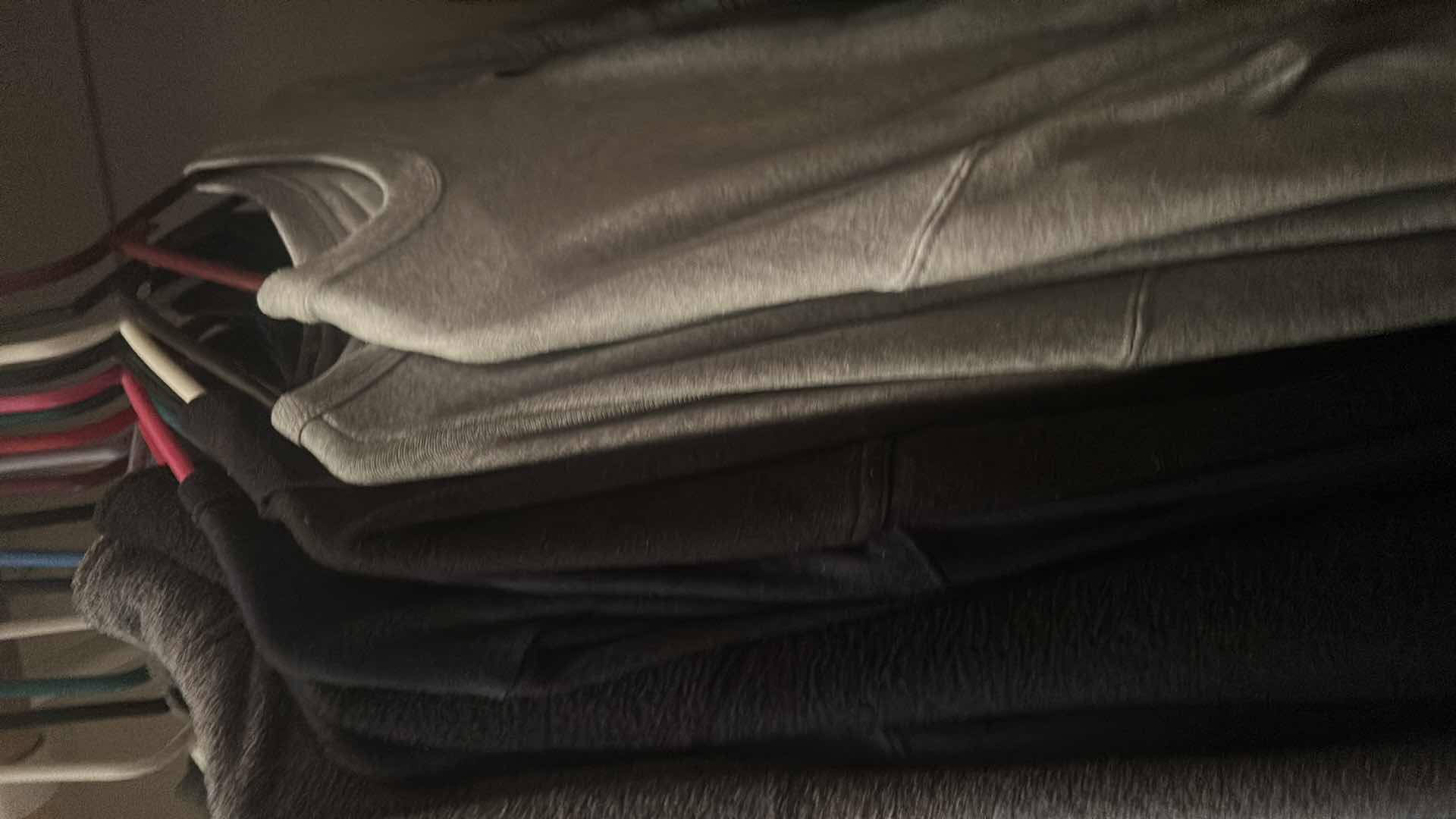 Photo 1 of MEN’S CLOTHING ASSORTMENT, SWEATSHIRTS, PULLOVER’S AND MORE SIZE LARGE EXTRA LARGE