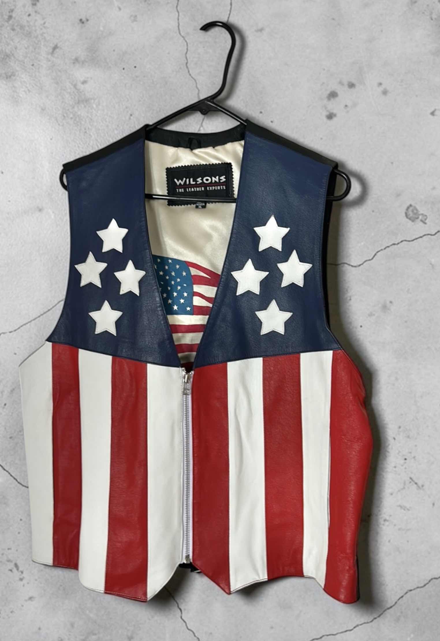 Photo 1 of WILSON’S 100% LEATHER PATRIOTIC VEST SIZE XL