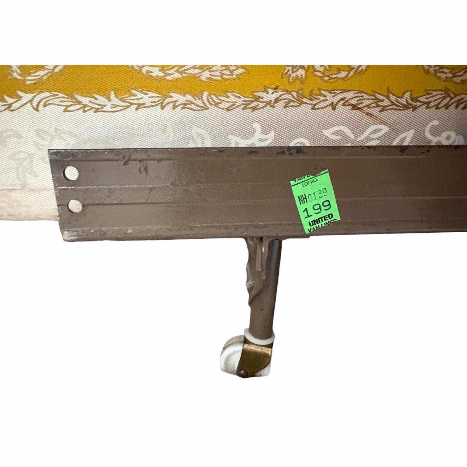 Photo 1 of VINTAGE STYLE METAL QUEEN HEADBOARD WITH IVORY FINISH, BRASS ACCENTS, AND METAL BED FRAME MATTRESS NOT INCLUDED 75.5”X52”