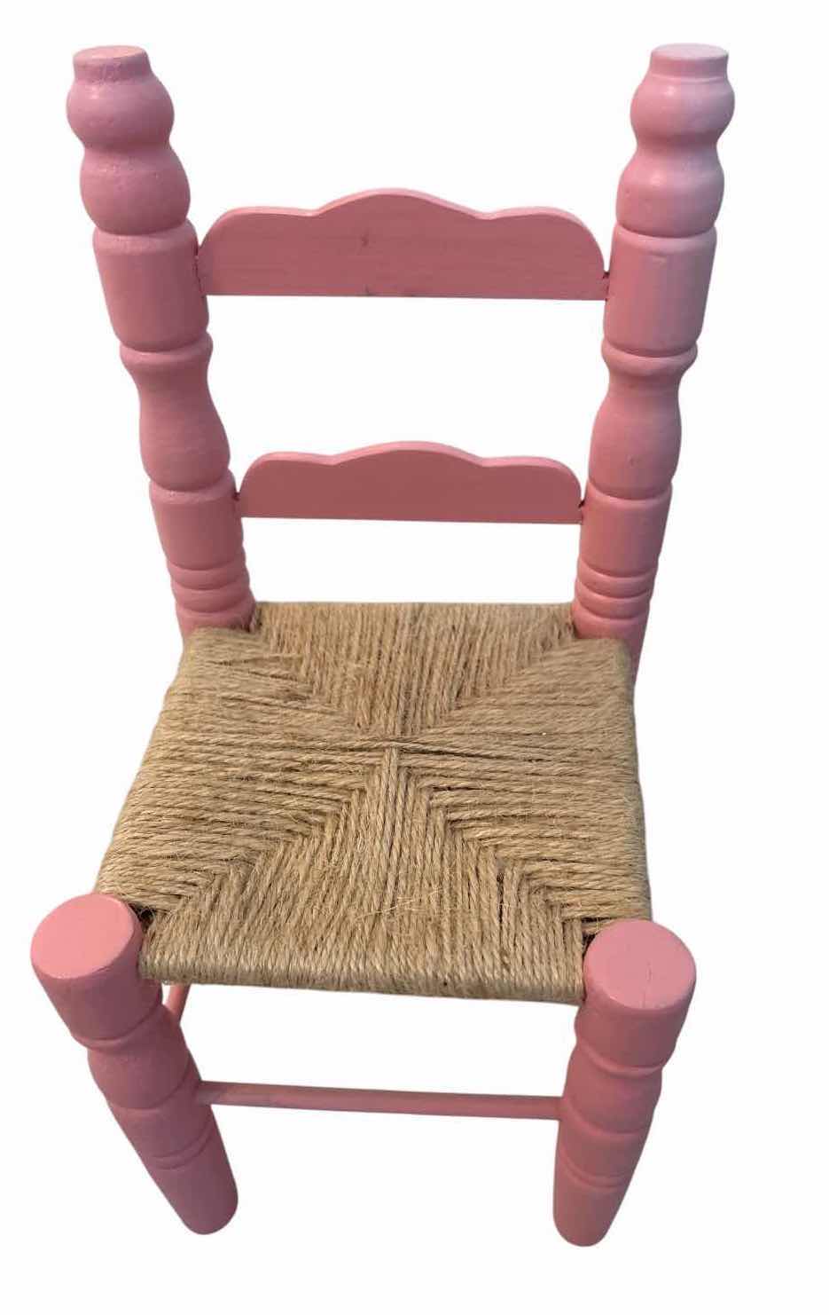 Photo 1 of (2)PCS FOLK ART WOODEN ROCKING DOLL CRADLE AND MINI CHAIR HAND-PAINTED WITH RUSTIC COUNTRY STYLE 21”X11”H15.5” $350