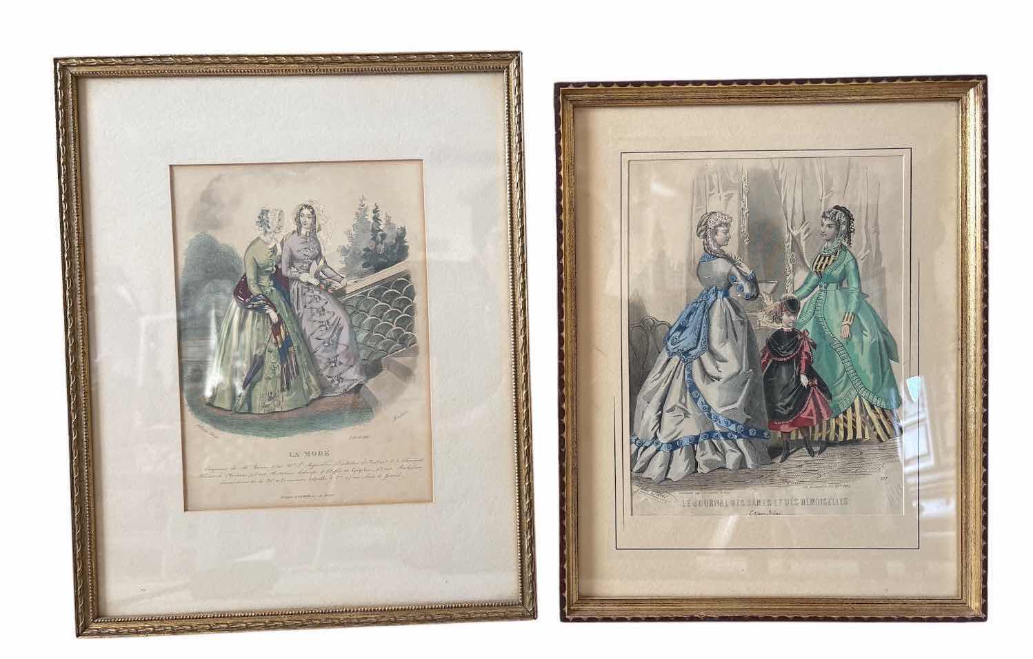 Photo 1 of VICTORIAN-STYLE FASHION PRINTS FEATURING LADIES IN PERIOD DRESS 14”X17” $180