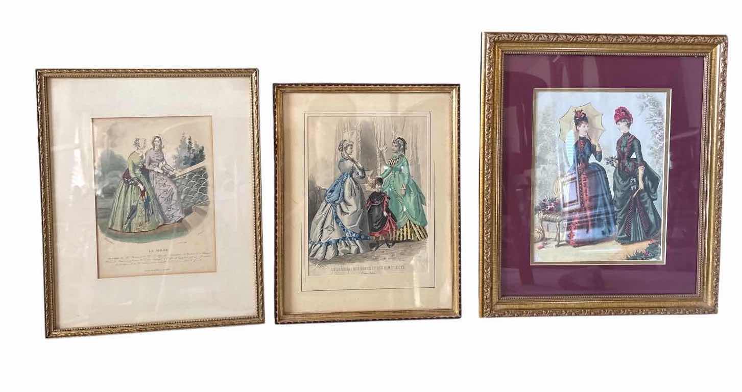 Photo 1 of VICTORIAN-STYLE FASHION PRINTS FEATURING LADIES IN PERIOD DRESS 14”X17” $180