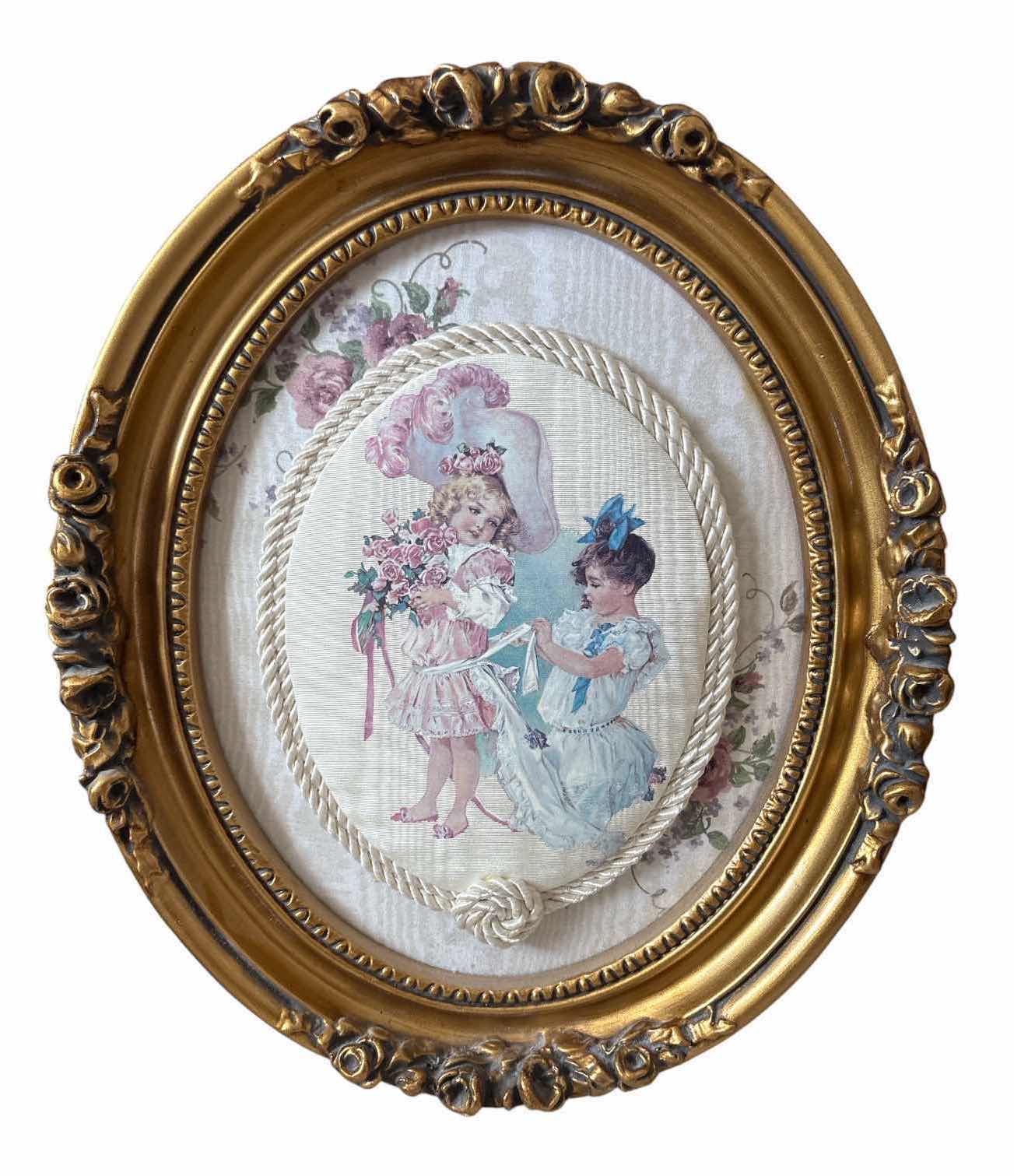 View 2 of (2)PCS MATCHING FRAMED VICTORIAN CHILD PRINTS WALL ART 13”X17.5” $100