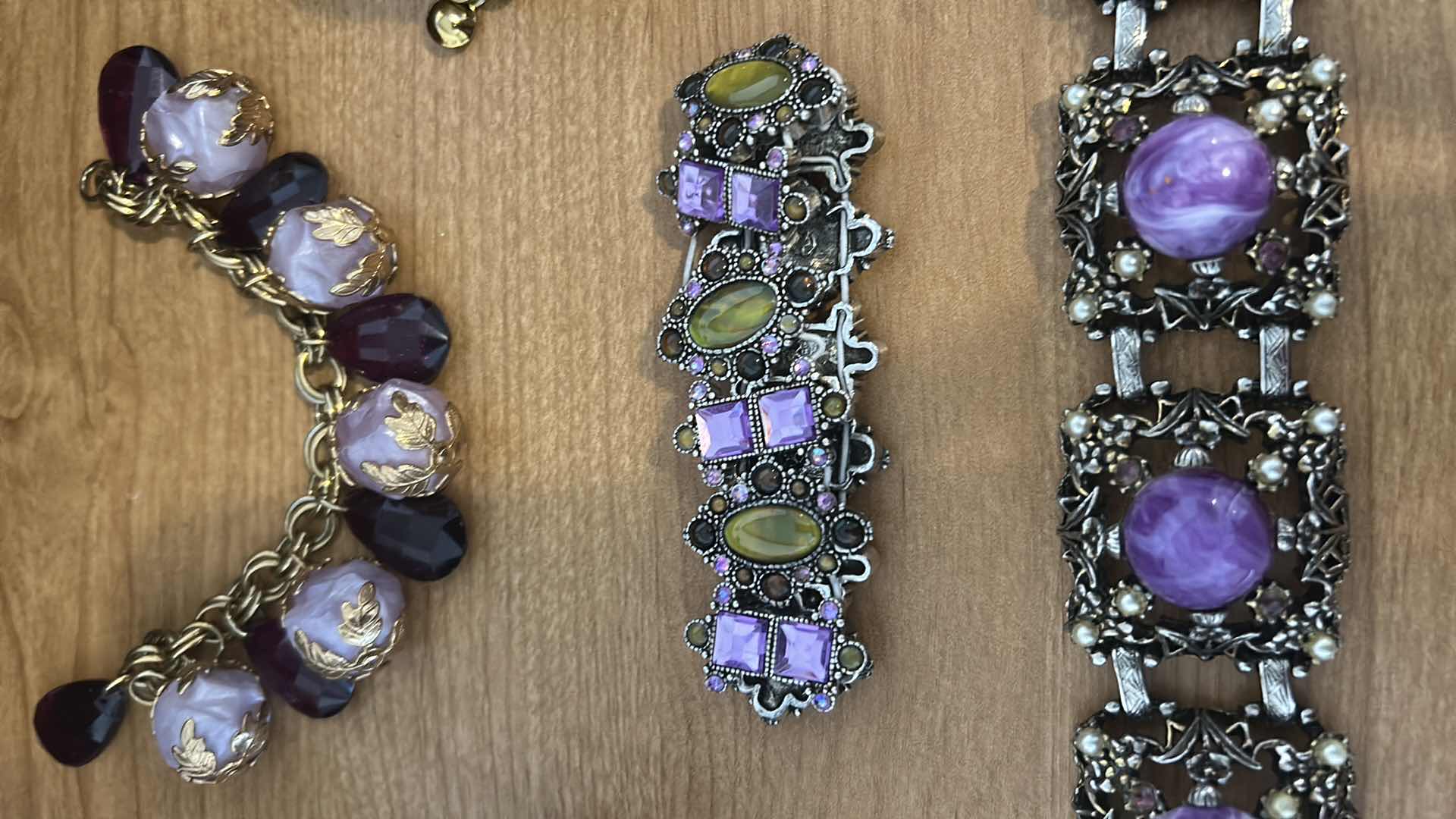 Photo 1 of COLLECTION VINTAGE COSTUME JEWELRY W PURPLE CABICHON STONES