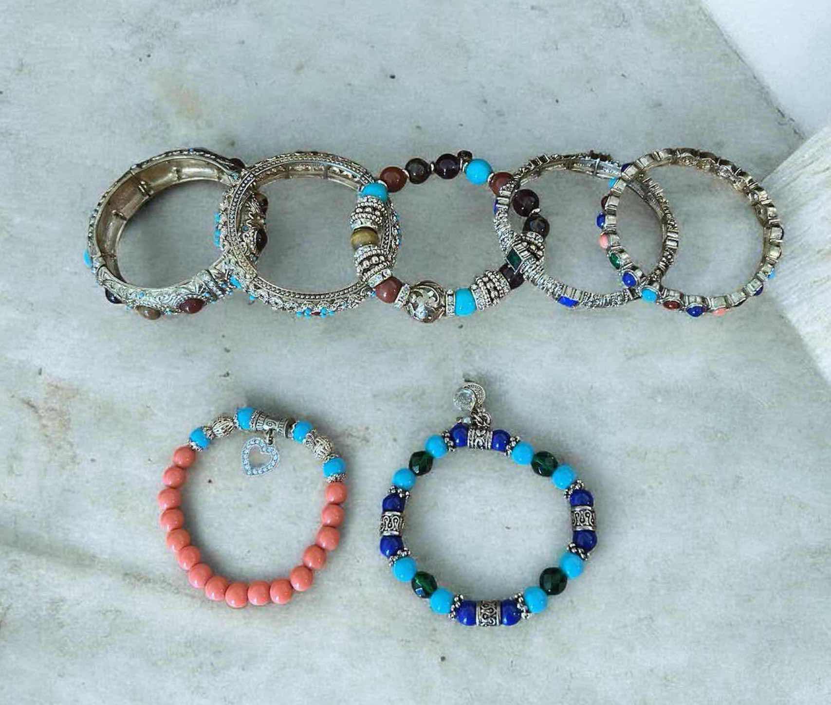 Photo 1 of 7- BOHO FASHION BRACELETS W STRETCH BEADED DESIGN